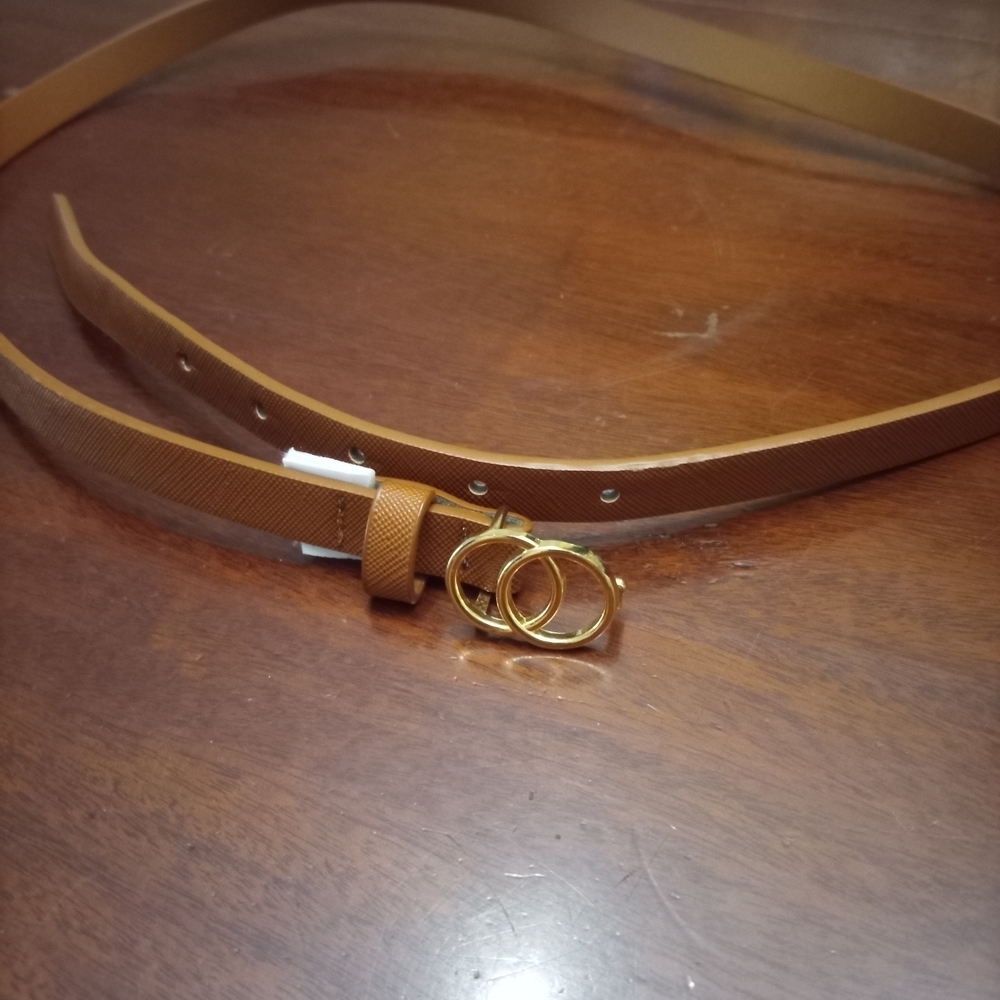 Aldo Tan Belt with Gold Rings